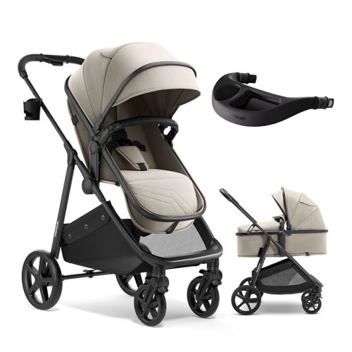 Mompush Wiz 2-in-1 Bassinet Stroller with Snack Tray, Reversible Seat