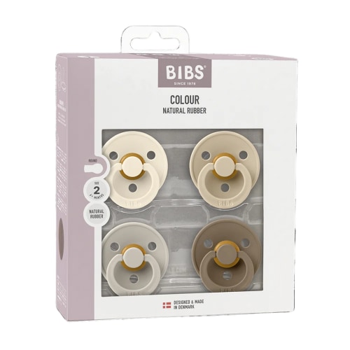 BIBS | Colour Pacifier 4-pack | Natural Rubber Latex | Round/2