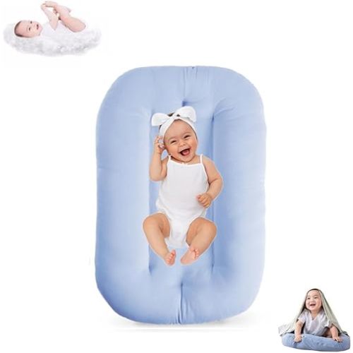Baby Lounger for Infants Babies 0-12 Months, Bionic Organic Lounger, Soft Cotton Breathable Infant Floor Seats & Loungers for Newborn Baby Shower Gifts