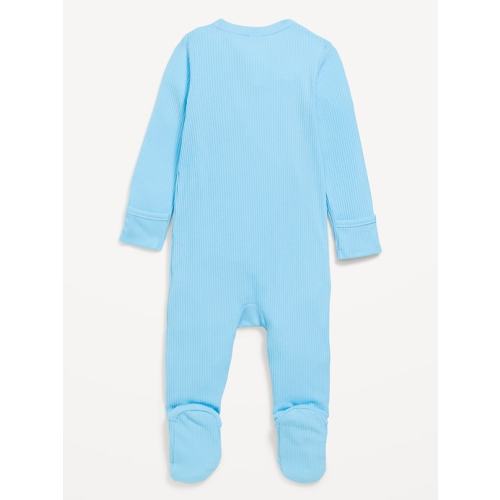 Ribbed 2-Way-Zip Sleep & Play Footed One-Piece for Baby