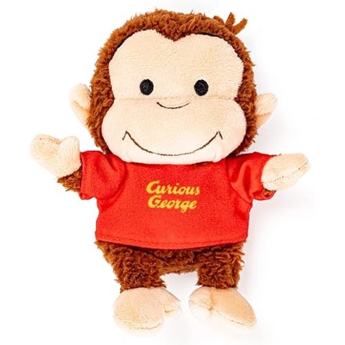 KIDS PREFERRED Curious George Cuteeze Monkey Stuffed Animal Plush Red Shirt Toys Soft Cuddle Plushie Gifts for Baby and Toddler Boys and Girls - 7 Inches