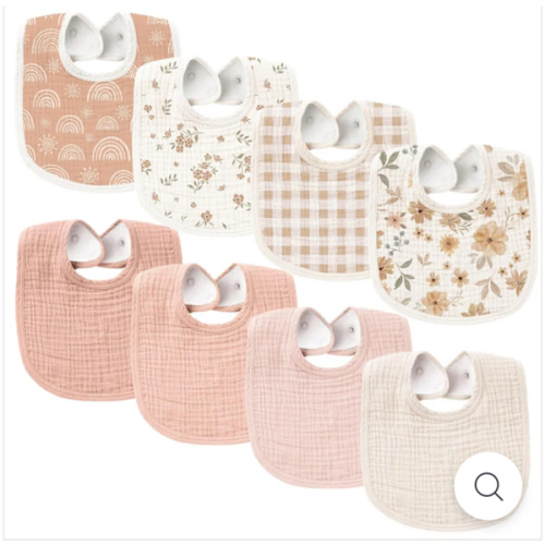 Baby Cotton Bibs 8 Pack