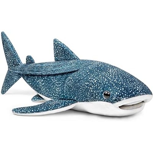 ZHONGXIN MADE Simulation Great Whale Shark Plush Toy - Realistic 20.5" Long Lifelike Blue Texture Whale Shark Stuffed Toys, Super Soft Ocean Sea Creatures Sharks Plush Toy Gift Collection for Kids