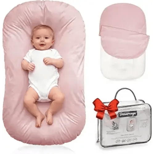 Baby Lounger Newborn 0-24 Months, Home and Travel Infant Cushion-Pink