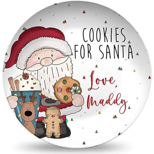 Personalized Christmas Cookies for Santa Plate
