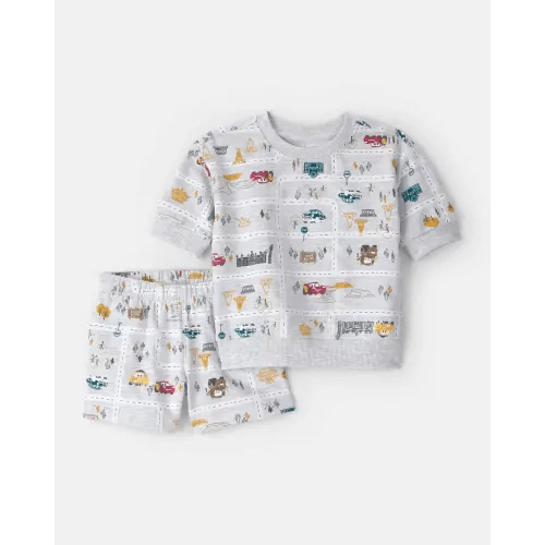 Baby Boy 2-Piece ©Disney/Pixar Cars Top & Short Set - Grey | Carter's
