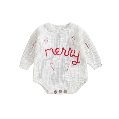 Baby Merry Christmas Sweater Newborn Infant Girl Boy Knit Sweaters Romper Sweatshirt Onesie Christmas Outfit (