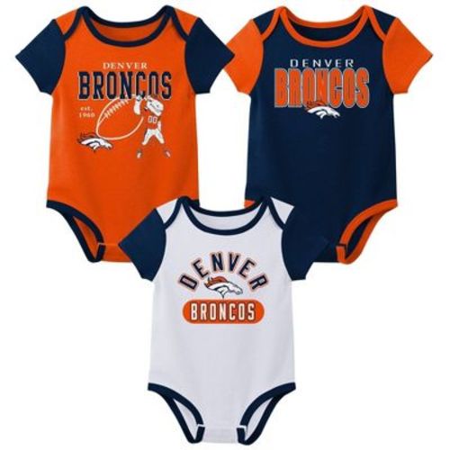 NFL Denver Broncos Boys' White 3pk Bodysuit - 12M