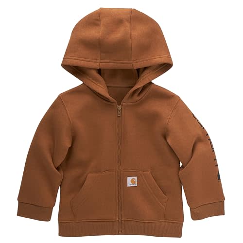 Carhartt Kid's CP8675 Long-Sleeve Full-Zip Logo Sweatshirt - Boys