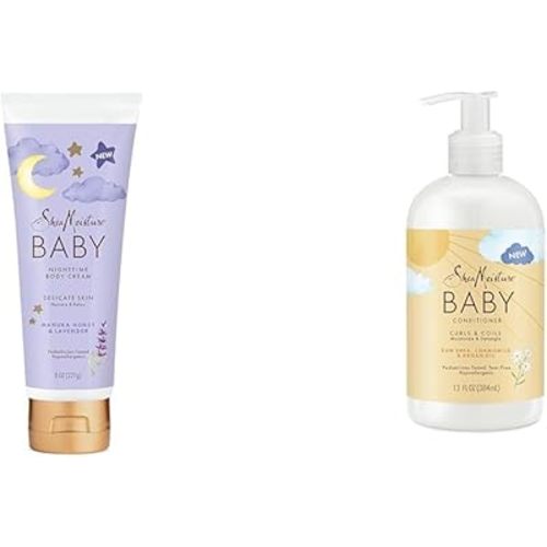 SheaMoisture Baby Moisturizer and Conditioner for Delicate Skin and Curly Hair 8 oz and 13 oz