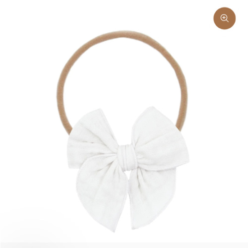 Cloud Muslin™ Heirloom Bow - White Headband