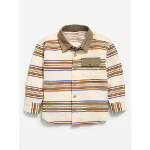 Long-Sleeve Utility Pocket Shirt for Toddler Boys