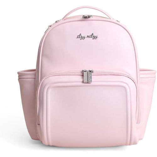 Itzy Ritzy Mini Diaper Bag Backpack - 10 Pockets w/Changing Pad (Pink)