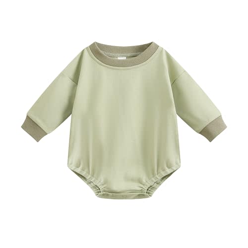 Bafeicao Baby Boy Girl Bubble Romper Color Block Long Sleeve T Shirt Romper Outfit Spring Cute Clothes