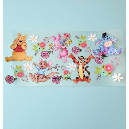 Winnie the Pooh UV DTF Cup Wrap, uvdtf stickers for cups and tumblers