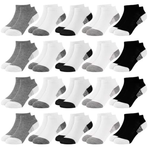 20 Pairs Toddler Socks for Kids Boys Ankle Low Cut Sock 1-14 Years Old