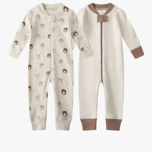 Owlivia Organic Cotton Baby Boy Girl Zip up Sleep 'N Play Pjs, Footless, Long Sleeve