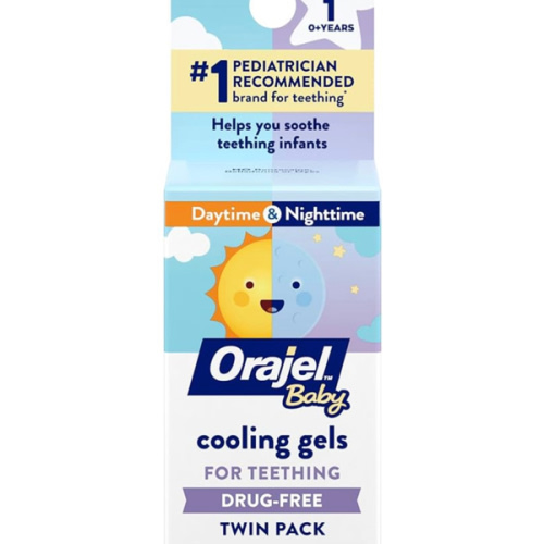 Orajel Baby Daytime & Nighttime Cooling Gels for Teething, Drug - Free, #1 Pediatrician Recommended Brand for Teething*, Two 0.18oz Tubes