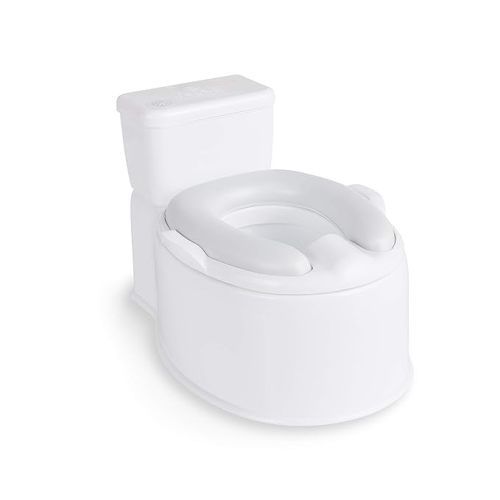 Regalo 2-in-1 Toddler Potty Training Toilet with Flushing Sound, Removable Potty Training Seat, Soft Cushion & Splash Guard, Toddler Potty Chair with Storage, Toilet Seat Transition, White