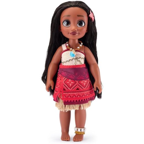 Disney Store Official Moana Once Upon a Story Doll - 16 Inch Disney Princess Toys Featuring Reflective Eyes with 3D Pupil and Iris, Detailed Costume, Hair Comb - Comes in Display Box