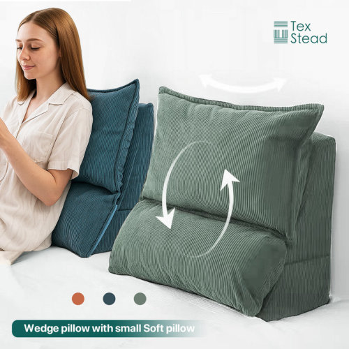 TEXSTEAD Wedge Pillow Upgraded Version, Versatile Coral Fleece Bolsterk Throw Pillow Sit-up Back Comfort Wedge Reading Pillow | Wayfair