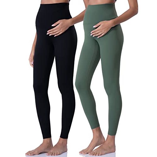 POSHDIVAH Women's Maternity Leggings Over The Belly Pregnancy Yoga Pants Active Wear Workout Leggings