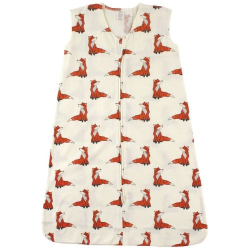 Touched by Nature Baby Boys Organic Cotton Sleeveless Wearable Sleeping Bag, Sack, Blanket, Boho Fox, 6-12 Months