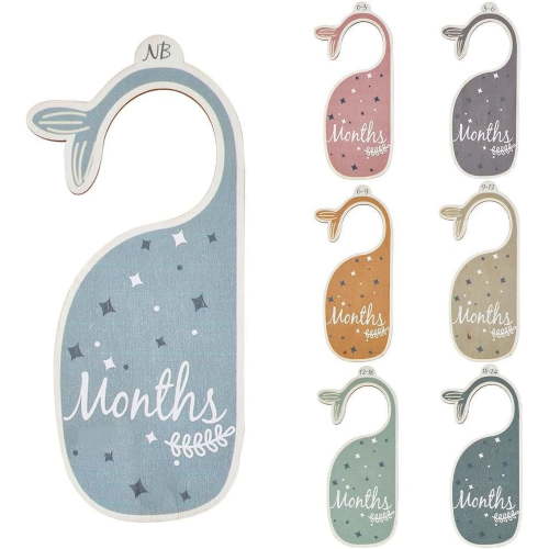 8Pcs Wooden Baby Wardrobe Dividers Whale Nursery Decor from Newborn to 24 Month Hanger Seperaters Baby Closet Organizers Nursery Infant Wardrobe Hangers Divider for Newborn Shower DIY