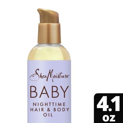 SheaMoisture Nighttime Baby Hair & Body Oil Manuka Honey & Lavender, 4.1 oz