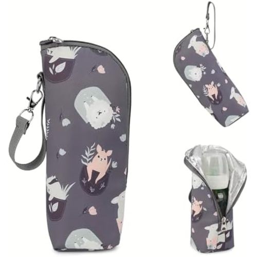 Amazon.com : Cute Print Insulated Bottle Bag - Portable, Durable Polyester Mommy Milk Bottle Warmer Bag with Zipper Closure for Nursing Mom Daycare Travel and Daily Use : Baby
