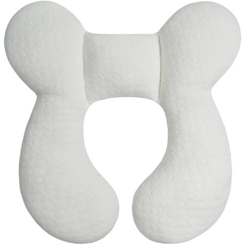 Upgraded Baby Head Support Pillow for Newborn Toddler, Soft Cotton Baby Travel Pillow for Car Seats and Strollers for Baby, White