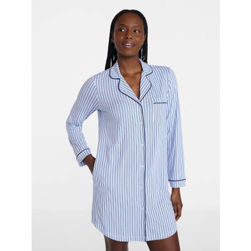 Joyspun Women's Dreamy Soft Collection Long Sleeve Sleepshirt, Sizes S-4X