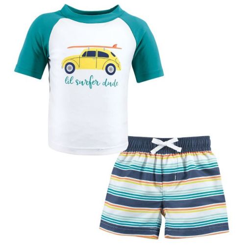 Hudson Baby Boys Swim Rashguard Set, Surfer Dude