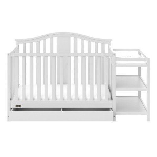Graco Solano 4-in-1 Convertible Crib and Changer with Drawer - White
