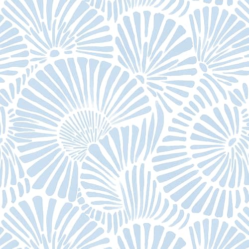 Blue Wallpaper Coastal Peel and Stick Wallpaper for Bathroom 78.7"×17.3" Blue and White Geometric Wall Paper Beach Nautical Ocean Contact Paper for Bathroom Nursery Kitchen Vinyl Waterproof