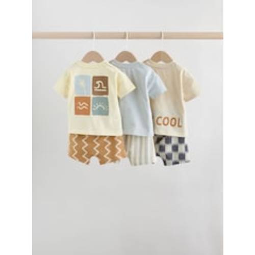 Buy Grey/Blue Wave Print Tops and Shorts Baby Set 6 Piece (0mths-3yrs) from Next USA