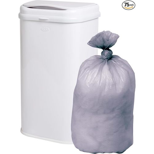 Ubbi Adult Diaper Pail Plastic Bags, 13-Gallon Capacity, Unscented, Durable, Perforated Edges, 75 Count