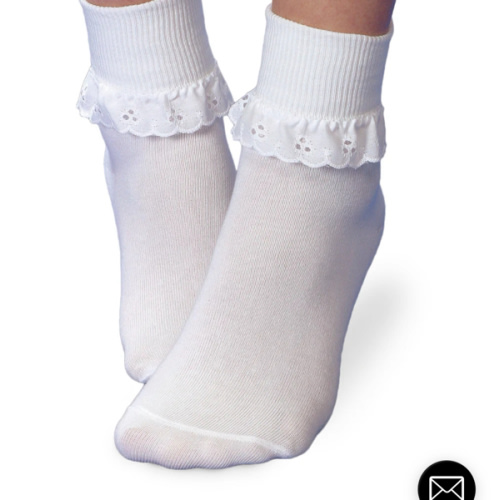 White Eyelet Lace Turn Cuff Sock by Jefferies Socks | NB INF TOD XS – Little Footprints Children's Shop