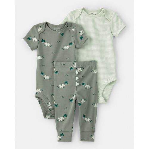 Baby Boy 3-Piece Dinosaur Bodysuits & Pant Set - Green - Carter's | Carter's