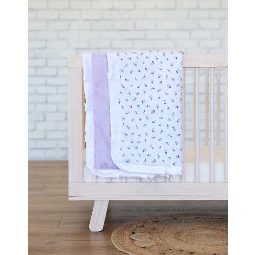 Itsy Bitsy Flower Lilac Plush Blanket