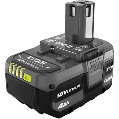 RYOBI ONE+ 18V Lithium-Ion 4.0 Ah Battery - Up to 3X Runtime vs 1.5Ah, LED Fuel Gauge, 18V Compatible PBP005