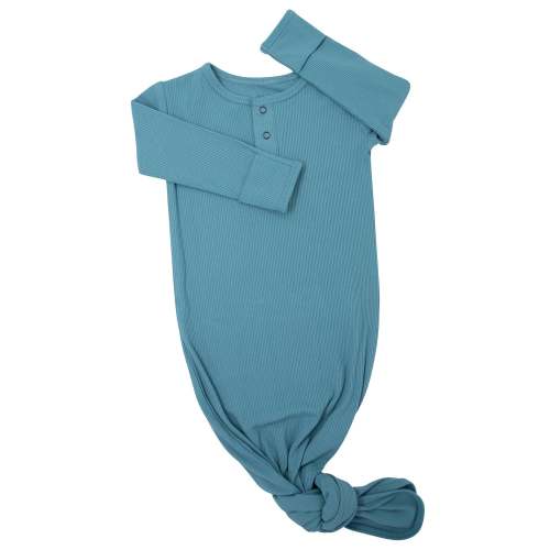 Knotted Gown Teal Blue Rib