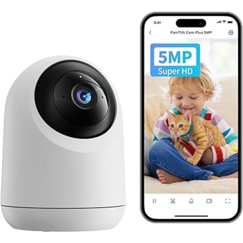 SwitchBot 3K/5MP Indoor Camera - Pan/Tilt Baby & Pet Monitor, 2.4G Wi-Fi, Night Vision, 2-Way Audio, 360° Tracking, Privacy Mode, Alexa, Cloud & SD Storage.