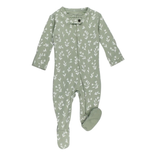 Seafoam Bloom | Organic Zipper Footie – L'ovedbaby