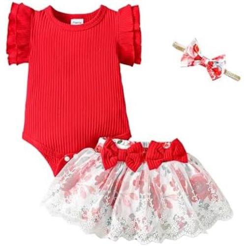 Mioglrie Preemie Clothes Girl Newborn Girl Outfits Infant Baby Girl Clothes Summer Romper Dress Shorts Set