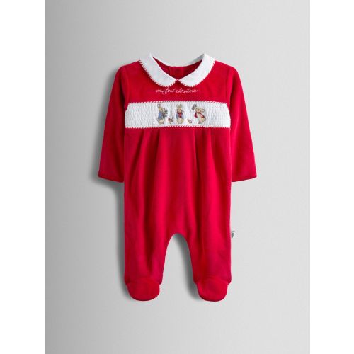 Red Peter Rabbit Christmas Velour All-In-One