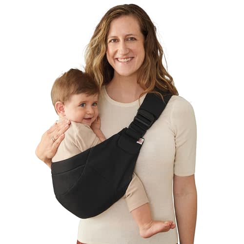 Ergobaby Upsie Sling Baby Carrier for Babies and Toddlers 6-48 Months | 2-Position Ergonomic Baby Carrier with Front Storage Pocket, Hip-Healthy Positioning, Fits 17-45 lbs, Onyx Black