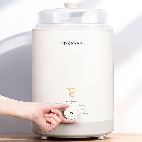 KISSBOBO Baby Bottle Washer, Sterilizer and Dryer 28 Nozzles with 360° Omni-Directional Spray, 72-Hour Clean Storage, Dual-Layer Adjustable Rack for Multiple Bottle Sizes with 60Pcs Detergent Tablets