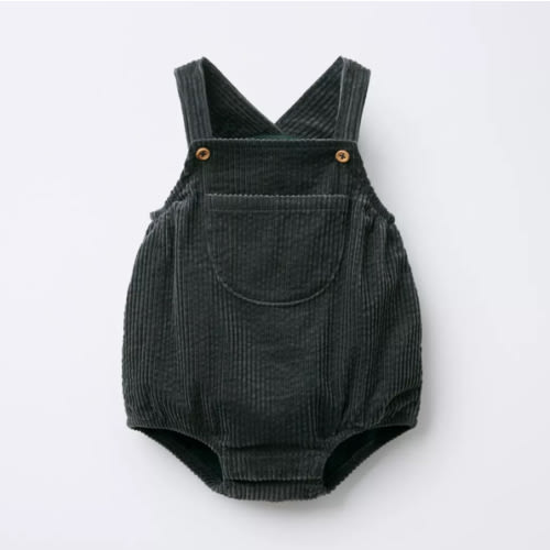 LINED CORDUROY ROMPER - Bottle green | ZARA United States