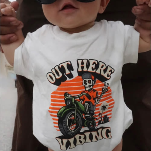 Out Here Vibing Baby Romper | Little Trouble